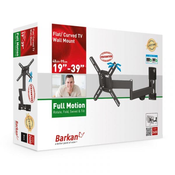 ﻿Suport TV de perete, Barkan 2400.B, Fix, 13"- 43", VESA - imagine 6