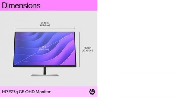 Monitor 27" HP EliteDisplay E27q G5, LED, IPS, QHD 2560x1440, - imagine 14