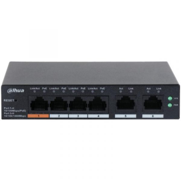DAHUA 6 port Managed Desktop switch, CS4006-4ET-60, Interfata: Port 1-4: - imagine 6
