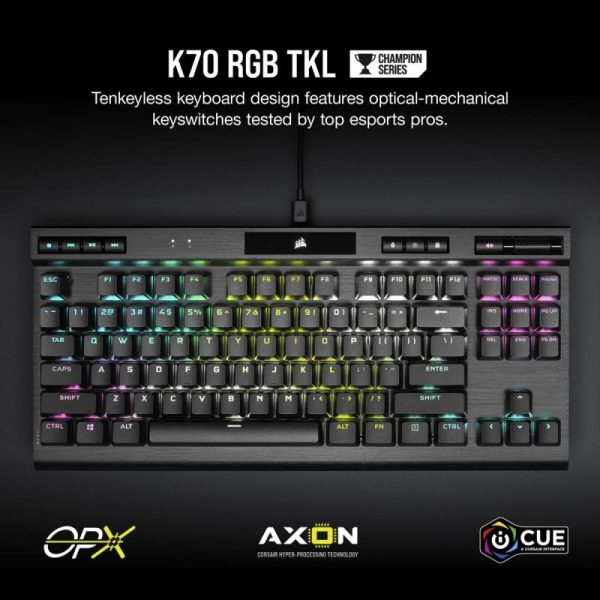CORSAIR K70 RGB TKL CHAMPION SERIES OPTICAL-MECHANICAL, negru  Full - imagine 8