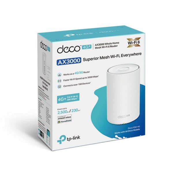 TP-Link DECO X50-4G (1-pack), Gateway 4G&Unitate mesh WI-FI6, AX3000, Standarde - imagine 15