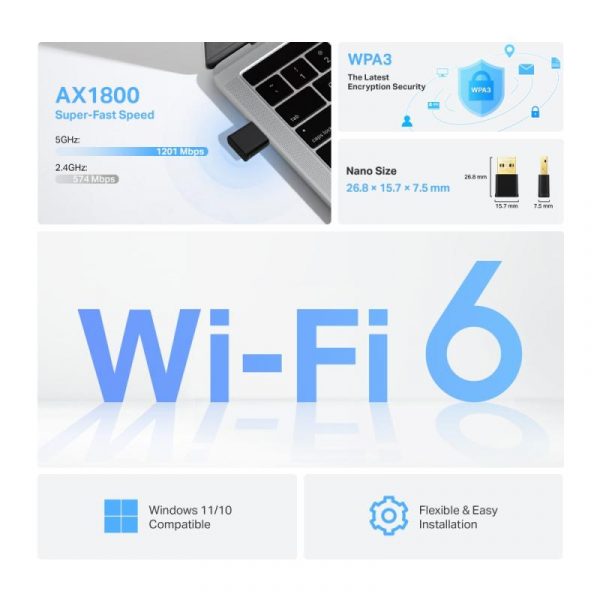 Adaptor wireless TP-Link, ARCHER TX20 NANO, AX1800, 1 x antena - imagine 6