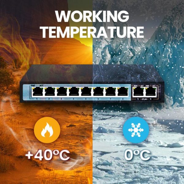 Extralink CERES  PoE Switch  8x 100Mb/s PoE/PoE+ 2x - imagine 7