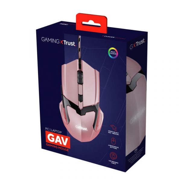 Trust GXT 101P Gav Gaming, cu fir, roz - imagine 10