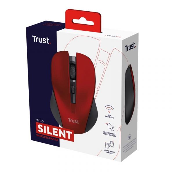 Mouse Trust Mydo Silent Click, Wireless, rosu - imagine 11