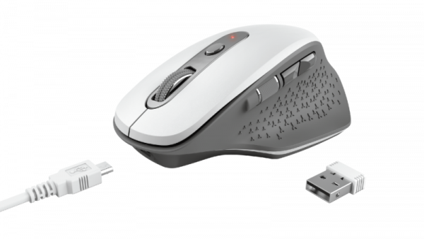 Mouse Trust Ozaa, Rechargeable Wireless, alb - imagine 5