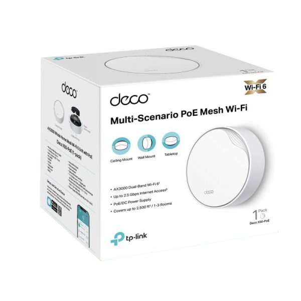 TP-Link AX3000 whole home mesh Wi-Fi 6 System, Deco X50-POE(1-pack); - imagine 8