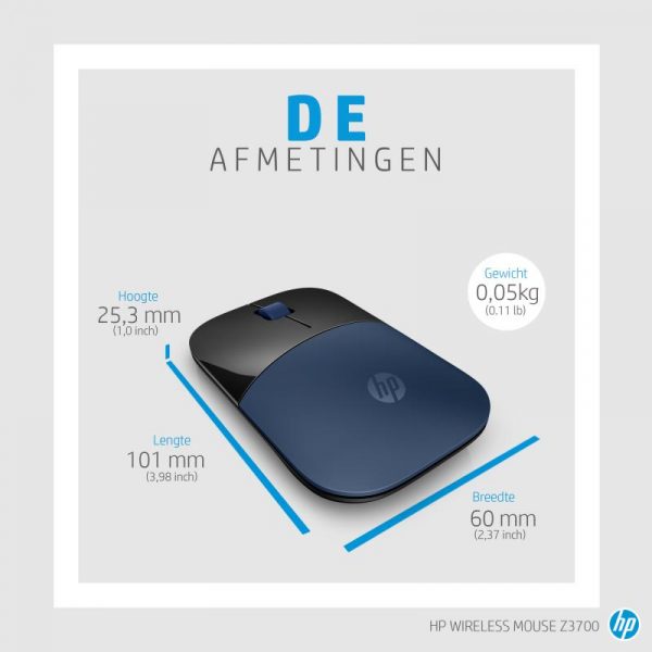 Mouse HP Z3700, Wireless, Dragonfly Blue - imagine 12