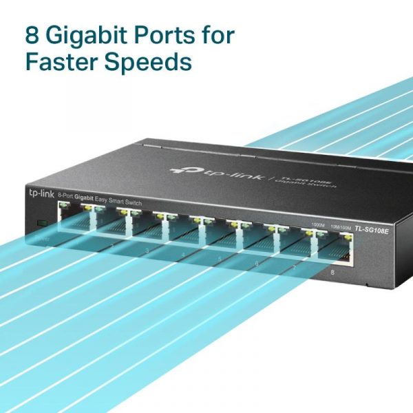 Switch TP-Link TL-SG108E, 8 port, 10/100/1000 Mbps - imagine 7