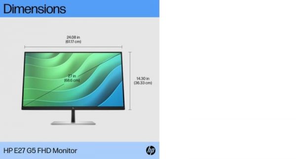 Monitor 27" HP EliteDisplay E27 G5, LED, IPS, FHD 1920x1080, - imagine 8