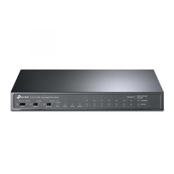 "8-Port 10/100Mbps + 3-Port Gigabit Desktop Switch with 8-Port PoE+ - imagine 3