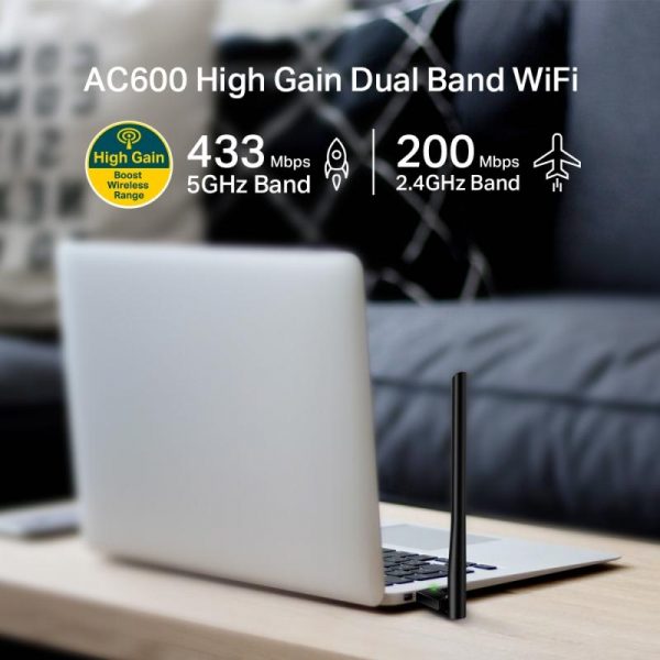 Tp-link AC600 High Gain Wireless Dual Band USB Adapter, ARCHER - imagine 8