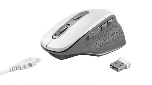 Mouse Trust Ozaa, Rechargeable Wireless, alb - imagine 6