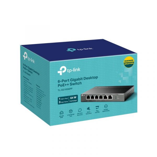 "6-Port Gigabit Desktop Switch with 3-Port PoE+ and 1-Port PoE++ - imagine 10