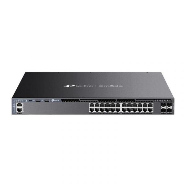 TP-Link Switch 24 porturi, Management L3, POE+, 4 porturi 10G