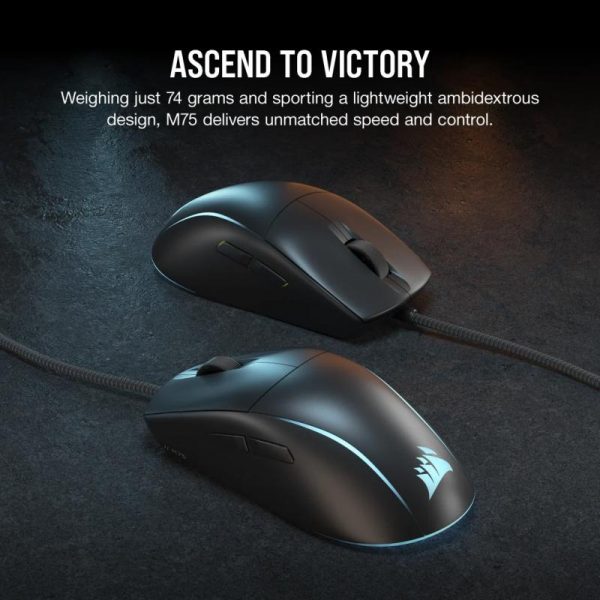 Mouse Gaming CORSAIR M75 LIGHTWEIGHT NEGRU - imagine 4