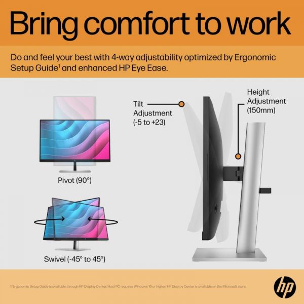 Monitor 23.8" HP E24 G5, LED, IPS, FHD 1920x1080, 16:9, - imagine 13