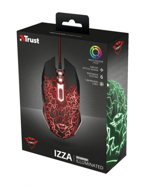 Mouse Trust GXT 105 Izza Illuminated Gaming, cu fir, RGB - imagine 15