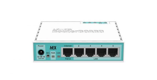 MIKROTIK 5-PORT GIGABIT ETHERNET ROUTER, RB750GR3, 5*10/100/1000Ethernet ports, CPU nominal - imagine 8