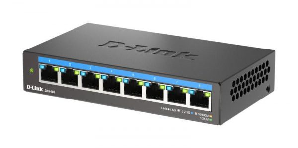 D-LINK DMS-108 UNMANAGED SWITCH 8 PORT, Interfata: 8 x 10/100Mbps/1G/2.5G, - imagine 8