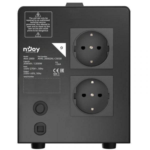 Stabilizator tensiune nJoy 2000VA Alvis, 1200W, 2x Schuko - imagine 9