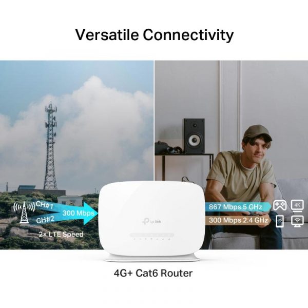 AC1200 4G LTE Advanced Cat6 Gigabit Router Build-In 300Mbps 4G+ - imagine 8