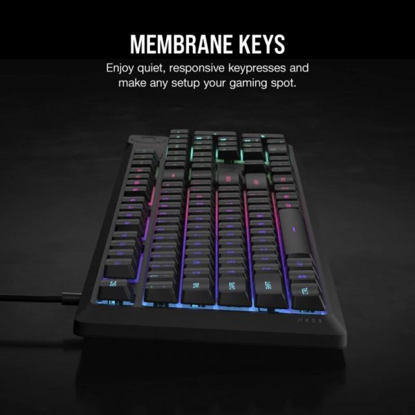 Tastatura Gaming Corsair K55 CORE Backlit Zoned RGB LED, Rubberdome - imagine 8