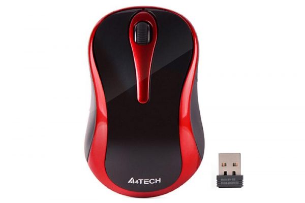 Mouse A4tech, wireless, 1000 dpi, butoane/scroll 3/1, negru/rosu - imagine 6