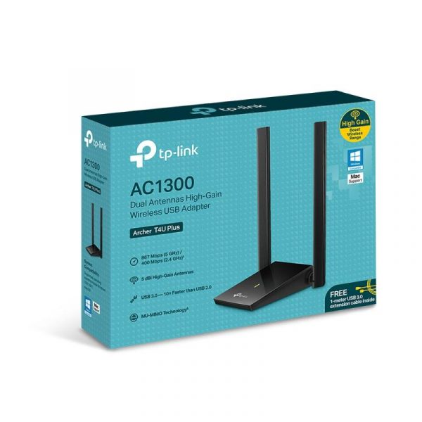 Adaptor wireless TP-Link, AC1300 Dual-band, 867/400Mbps,USB3.0,2× antene externe High-Gain 5 - imagine 10