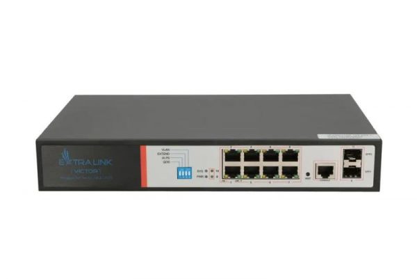Extralink VICTOR  PoE Switch  8x Gigabit PoE/PoE+ 2x - imagine 3