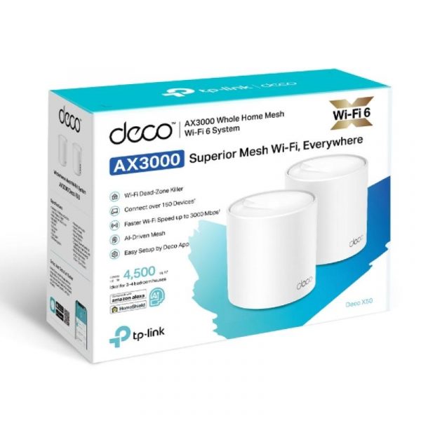 TP-Link AX3000 whole home mesh Wi-Fi 6 System, Deco X50(2-pack); - imagine 12