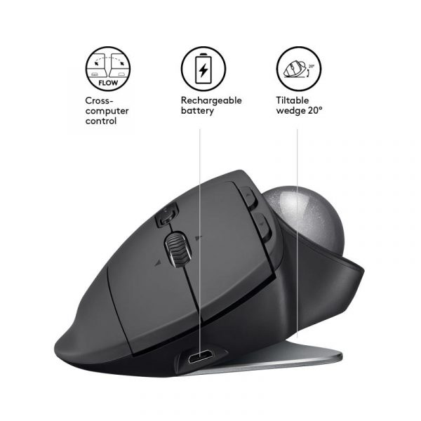 Mouse wireless Logitech MX Ergo Trackball, interfata USB, rezolutie 440 - imagine 13