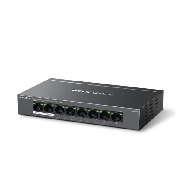 Mercusys Desktop switch 8 porturi Gigabit, MS108GP, 7 porturi POE - imagine 7