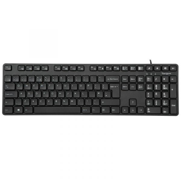 Targus Tastatura Antimicobiala cu fir, 108 taste, layout UK, negru - imagine 5