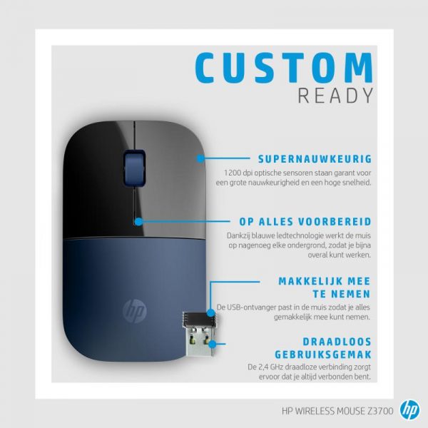 Mouse HP Z3700, Wireless, Dragonfly Blue - imagine 11
