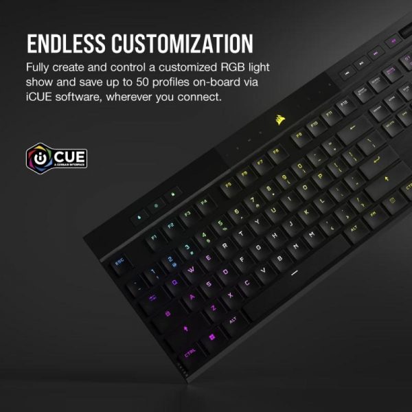 CORSAIR K100 AIR WIRELESS RGB ULTRA-THIN MECHANICAL, negru  Full - imagine 14