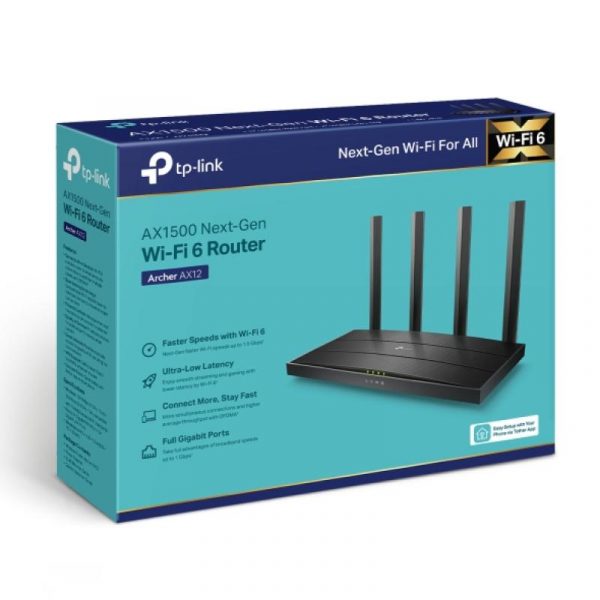 TP-LINK Wireless Router AX1500 WI-FI6, DUAL-BAND, ARCHER AX12; Standarde wireless: - imagine 10