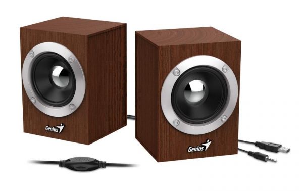 Boxe PC Genius SP-HF 280 Wood, Sistem 2.0, Maro - imagine 3