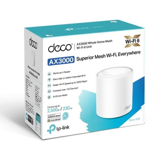 TP-Link AX3000 whole home mesh Wi-Fi 6 System, Deco X50(1-pack); - imagine 12