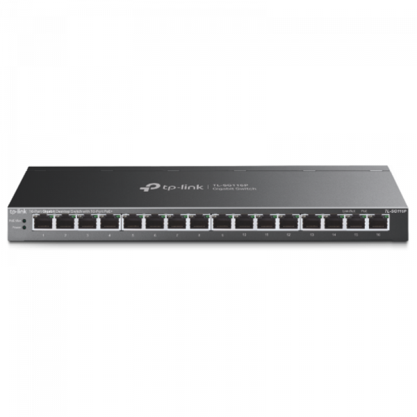 "16-Port Gigabit Desktop Switch with 16-Port PoE+ PORT: 16× Gigabit - imagine 4
