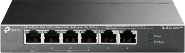 "6-Port Gigabit Desktop Switch with 3-Port PoE+ and 1-Port PoE++ - imagine 7