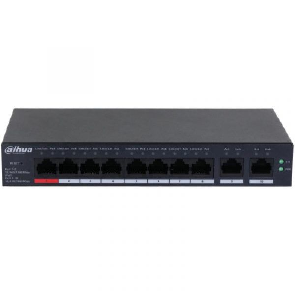 Dahua 10-Port Cloud Managed Desktop Gigabit Switch cu 8-Port PoE, - imagine 7