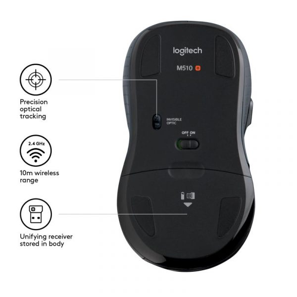 Mouse wireless Logitech M510, rezolutie maxima 1000 DPI, tehnologie laser, - imagine 10