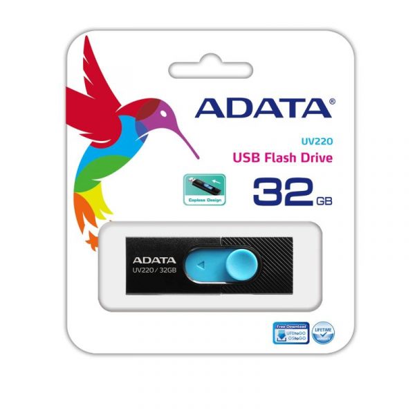 Memorie USB Flash Drive Adata UV220 32GB, USB2.0, albastru/negru - imagine 5