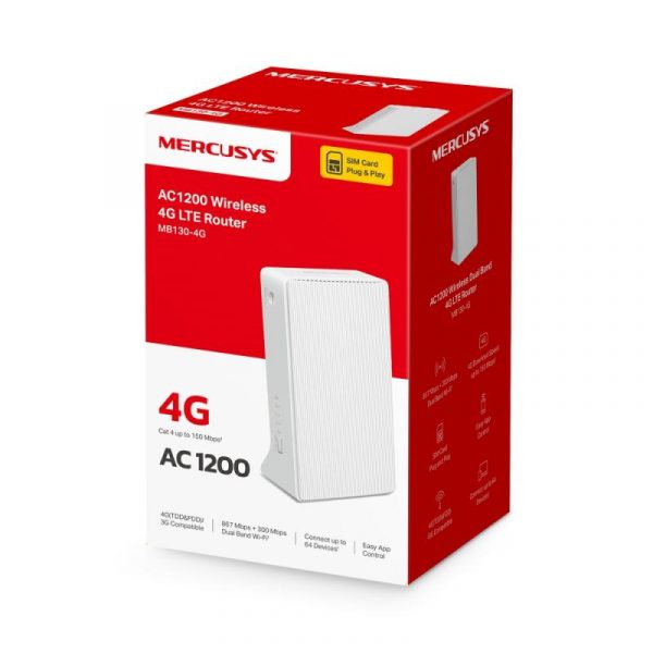 MERCUSYS AC1200 Wireless Dual Band 4G LTE Router MB130-4G, sTANDARDE - imagine 7