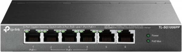 "6-Port Gigabit Desktop Switch with 3-Port PoE+ and 1-Port PoE++ - imagine 6