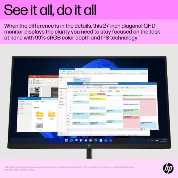Monitor 27" HP EliteDisplay E27q G5, LED, IPS, QHD 2560x1440, - imagine 8