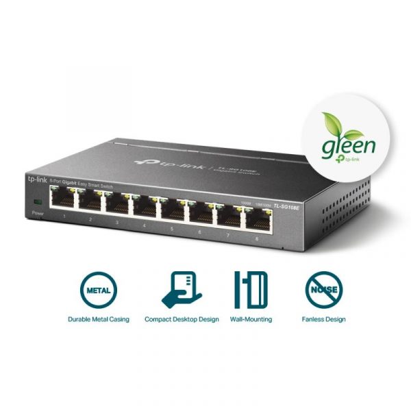 Switch TP-Link TL-SG108E, 8 port, 10/100/1000 Mbps - imagine 8