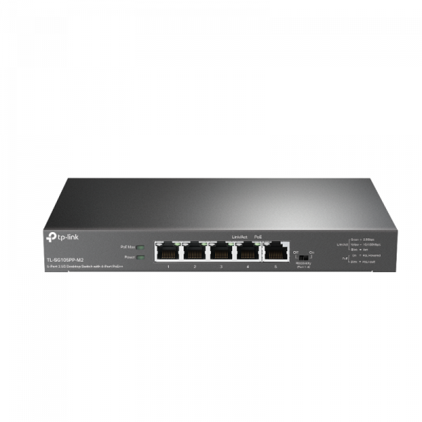 "5-Port 2.5G Desktop Switch with 4-Port PoE++ PORT: 4× 2.5G - imagine 5
