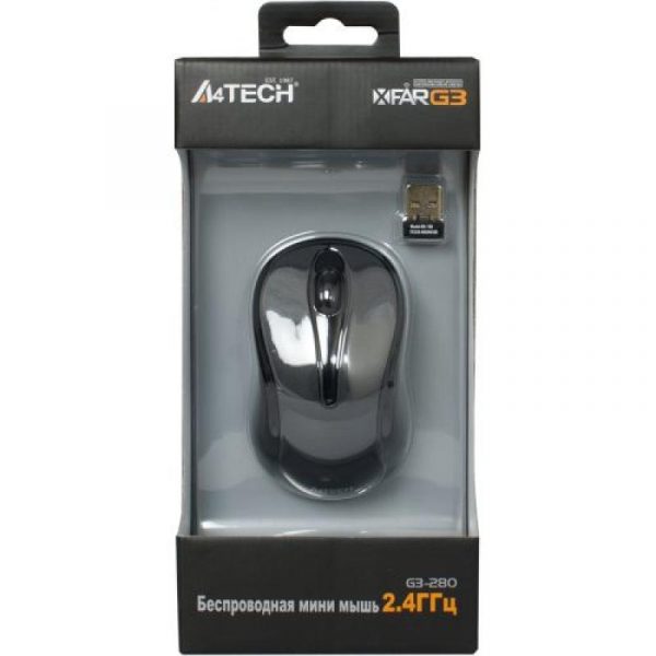 Mouse A4tech, wireless, 1000 dpi, butoane/scroll 3/1, gri - imagine 8
